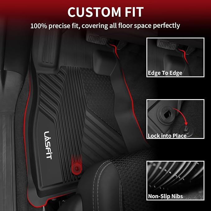 LASFIT All Weather Floor Mats for Subaru Crosstrek & Impreza 2026 2025 2024 (Non Crosstrek Hybrid), Custom Fit All Season TPE Guard Durable Floor Liners for Subaru Crosstrek & Impreza Car Accessories