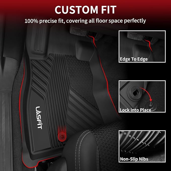 LASFIT Floor Mats & Cargo Mat Fit for Subaru Crosstrek & Impreza 2026 2025 2024, All Weather TPE Custom Fit Easy Clean Durable Floor Liners for Crosstrek & Impreza 2024-2026 Car Mats & Trunk Liner