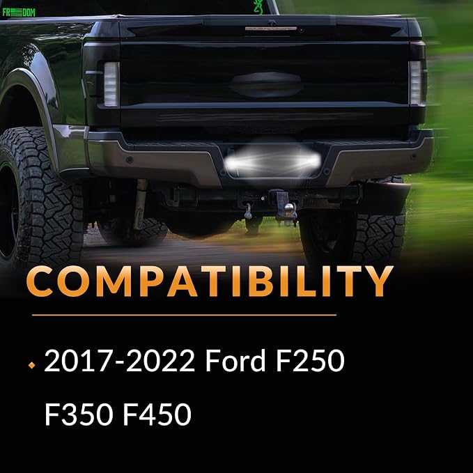 LED License Plate Light For 2017-2025 Ford F250 F350 F450 Super Duty Pickup Truck Tag Lamp Assembly with Socket, 6000K White 2PCS