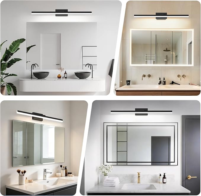 IZORRO Modern Bathroom Vanity Light 40 inch, Rotatable, 32W Dimmable Led Bathroom Light Fixture Over Mirror, Black Vanity Light Bar (5 Color Temperature)