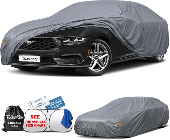 Car Cover Waterproof All-Weather,Outdoor Full Exterior Coupe Covers(Length 186-193 inch) Custom Fit for Ford Mustang,Chevrolet Camaro Corvette,Benz GLE,BMW 4 Series etc,Size C4(See SizeChart)
