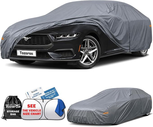 Car Cover Waterproof All-Weather,Outdoor Full Exterior Coupe Covers(Length 186-193 inch) Custom Fit for Ford Mustang,Chevrolet Camaro Corvette,Benz GLE,BMW 4 Series etc,Size C4(See SizeChart)