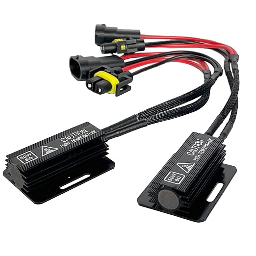 H8 H11 LED Load Resistor Adapter 50W 6Ohm Upgraded Canbus Decoder Fix Headlights Fog Light Error Code Anti-Flicker Wiring Relay Harness
