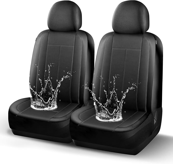 HChengkikz 2 Pack Front Neoprene Car Seat Covers | Waterproof Comfortable Seat Protectors, Airbag Compatible Universal Fit for Sedans, SUVs, Trucks, Vans