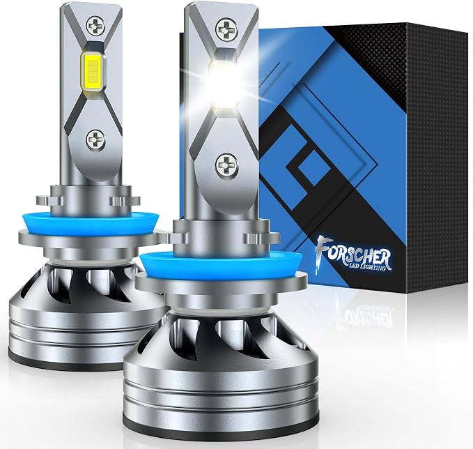 FORENNER NextGen & Upgraded H11 H9 H8 Bulbs, 96000LM 12X Super Bright, 6500K 1:1 Size 3-Min Direct Replacement H9 H8 Fog Bulb for Off-Road Use Glare-Free, Tire Light Assemblies Pack of 2