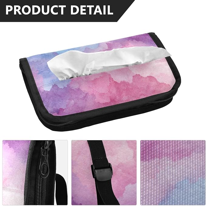 Car Visor Tissue Holder Mask Holder for Car, Car Tissue Box Sun Visor Napkin Holder Car Visor Accessories Adjustable Straps Reusable Durable Easy to Install Colorful Tie Dye