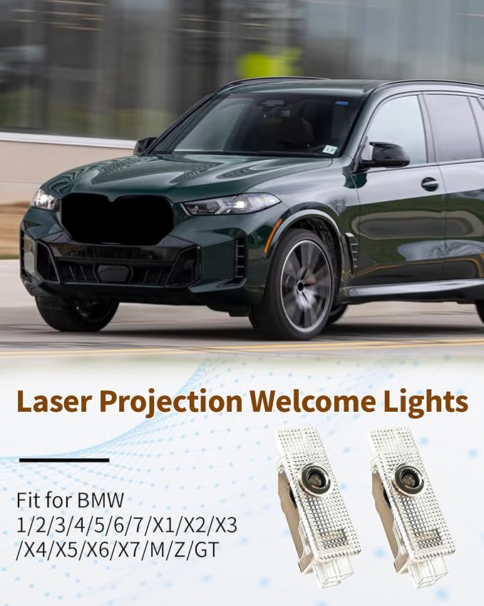 2026 New 4Pcs 4K HD Never Fade Laser Projection Lights Featuring Glass Lenses, Puddle Lights, Fit for 1/2/3/4/5/6/7/X1/X2/X3/X4/X5/X6/X7/M/Z/GT