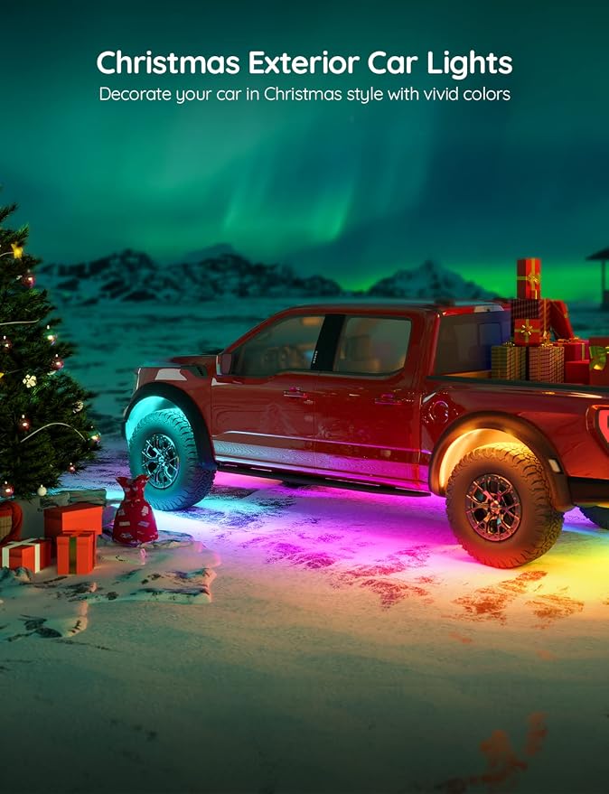 Govee Car LED Lights Bundle with Govee Underglow Car Lights, App Control, 2 Music Modes LED Lights for Cars, SUVs, Trucks, DC 12-24V