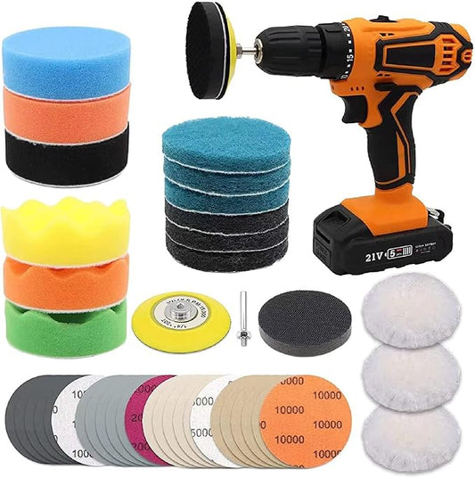 VIBRATITE 41PCS Headlight Restoration Kit, 3" Drill Sanding & Polishing Kit | Removes Cloudy Headlights, Oxidation, Yellowing and Minor Scratches, Restorer to Like-New Condition