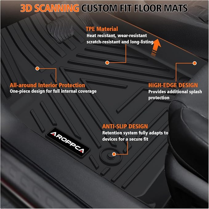 All Weather Car Floor Mats Cargo Liner with Backrest Mat for 2026 Hyundai Palisade 7&8 Seats (Only Fit Fuel), TPE Rubber Liners Full Set Automotive Mats for 2026 Hyundai Palisade Accessories