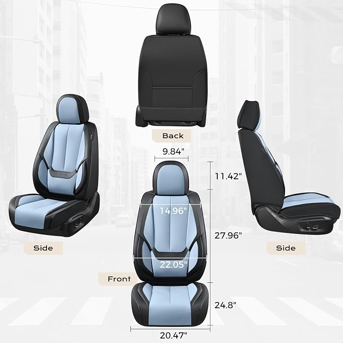 Coverado Car Seat Covers, Seat Covers for Cars, Waterproof Leather Auto Seat Protectors, Leather Car Seat Cushion, Car Interiors Accessories Universal Fit for Most Cars