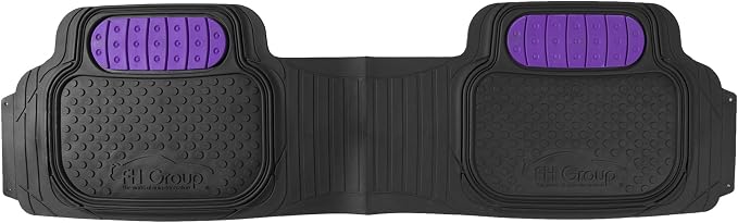 FH Group Car Floor Mats - Heavy-Duty Rubber Floor Mats for Cars, Universal Fit Full Set, Trimmable Automotive Floor Mats, ClimaProof Floor Mats For Most Sedan, SUV, Truck Floor Mats Purple