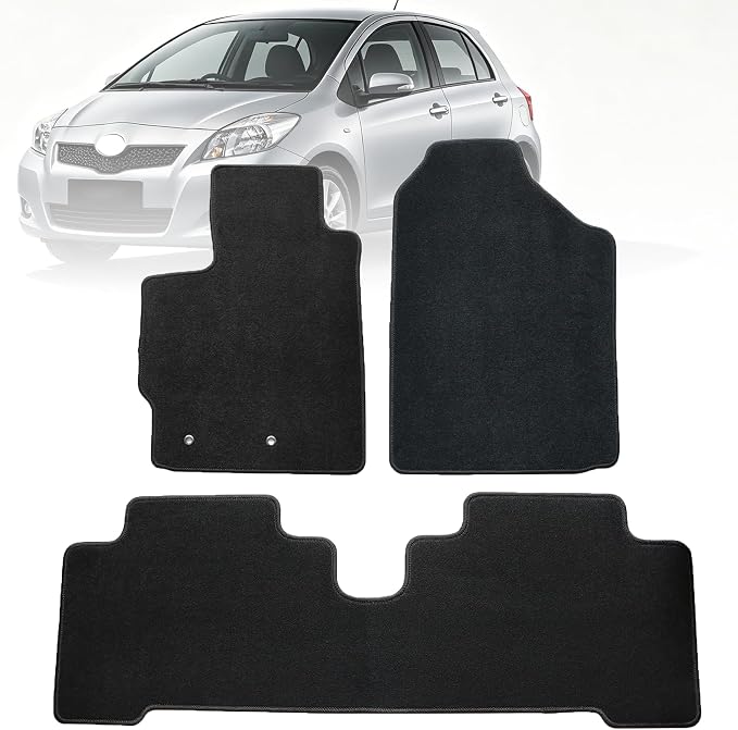 GXARTS Car Floor Mats Carpet Floor Liners Compatible with Toyota Yaris 2007 2008 2009 2010 2011 2012 | All-Weather Protection with Anti-Skid Retaining Buckle