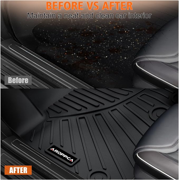 Floor Mats for 2019-2025 2026 Ram 2500/3500 Crew-Cab | 1st Row Bucket Seat (Not for PTO KIT Models), TPE Rubber Floor Liners Anti-Slip Automotive Mats for 2024 Ram Accessories