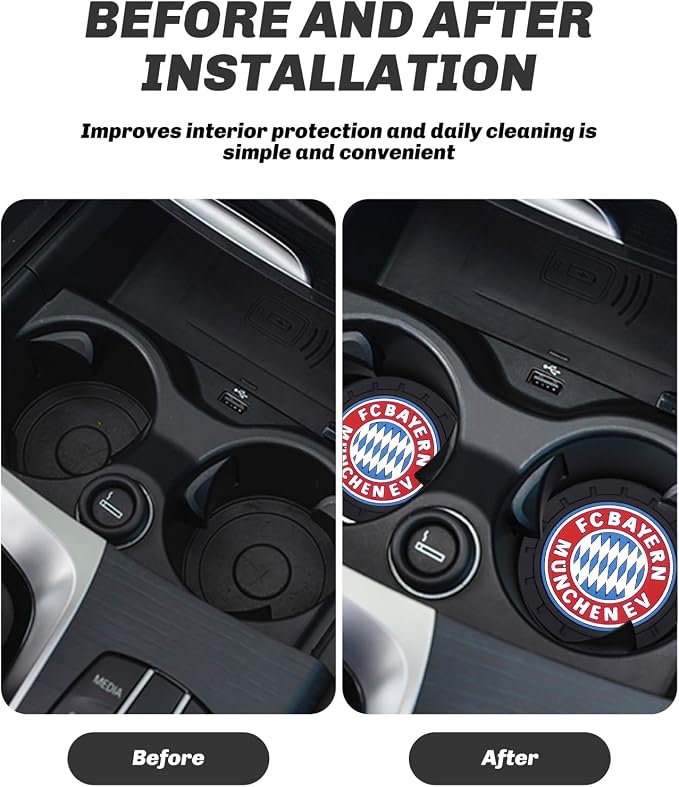 Cup Holder Insert Coaster for Bayern Munich UEFA Fans,Anti Slip Car Cup Coaster Interior Accessories