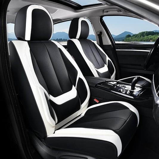 Coverado Car Seat Covers, Seat Covers for Cars, Waterproof Leather Auto Seat Protectors, Leather Car Seat Cushion, Car Interiors Accessories Universal Fit for Most Cars