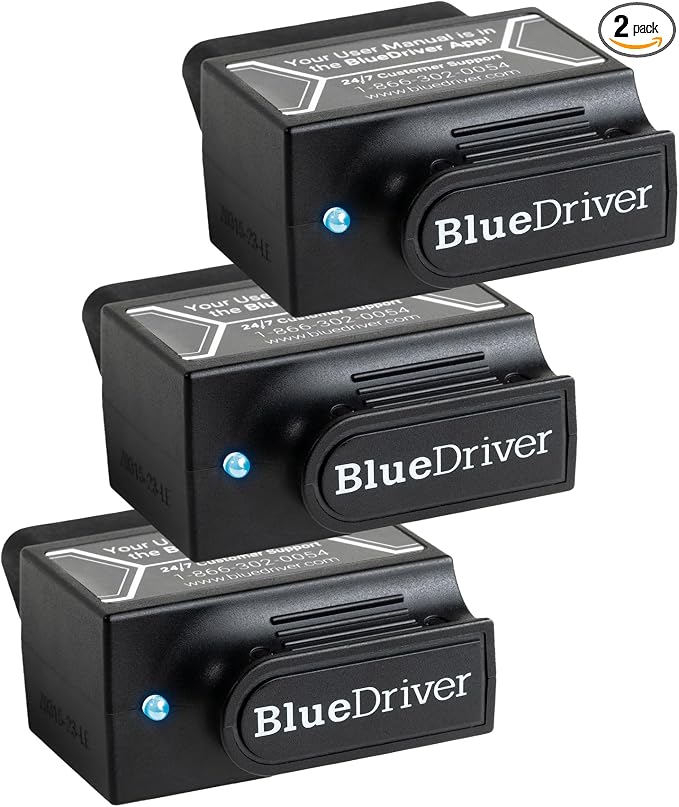 3PK BlueDriver Bluetooth Pro OBDII Scan Tool for iPhone & Android - No Subscription Fee - OBD2 Car Scanner and Code Reader - Diagnose Check Engine, ABS, SRS, Airbag & 7000+ Issues on Vehicles 1996+