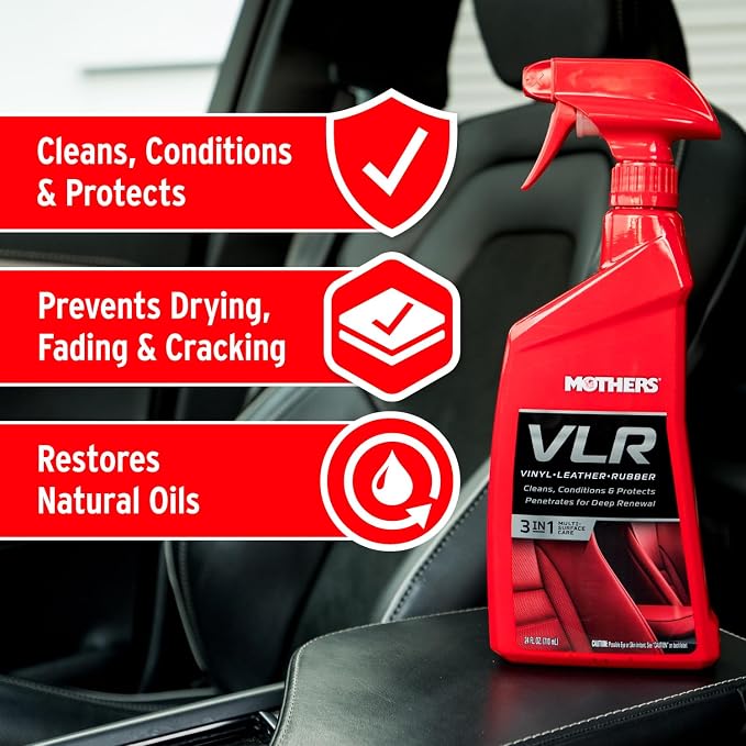 Mothers VLR Vinyl-Leather-Rubber Care, 1 Gallon (06522) | Cleans, Conditions & Protects In One Step, pH Balanced, Neatsfoot Oil & Lanolin To Protect Against Drying, Fading & Cracking