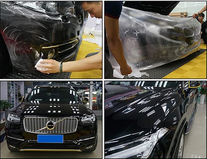 DIYAH Pro-Shield Heavy Duty PPF 48" X 60" / 4 FT X 5 FT - 8.5 mil Thickened Clear Paint Protection Film - Maximum Impact & Rock Chip Defense - Self-Healing Wrap with Tools