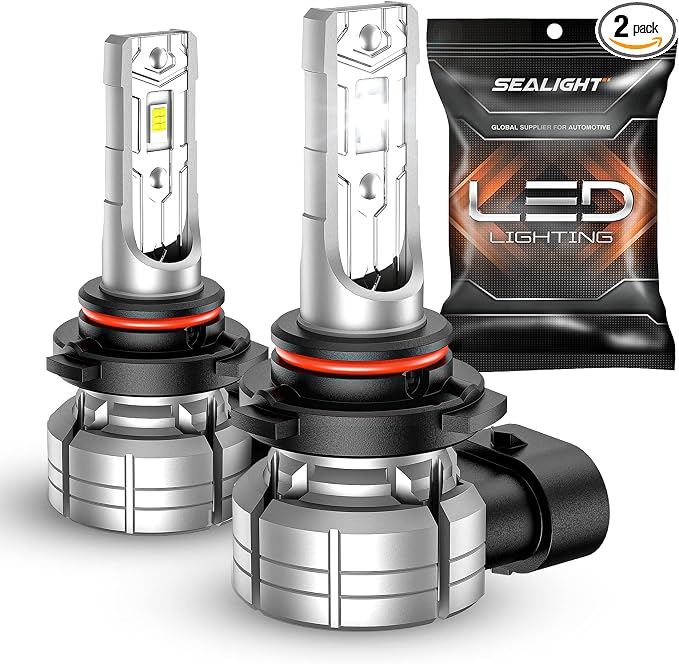 SEALIGHT 9006 LED Fog Light Bulbs, 12000LM 24W Strong Penetration 9006 HB4 LED Fog Lights, 6500k Cool White 5530 CSP Chips, IP68 Waterproof Plug and Play, Pack of 2
