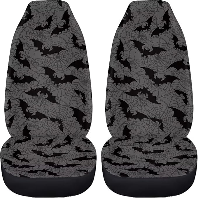 Spider Web Car Front Seat Covers Set of 2, Washable Breathable Front Seat Protectors, Universal Fit for Most Cars, SUVs and Sedans