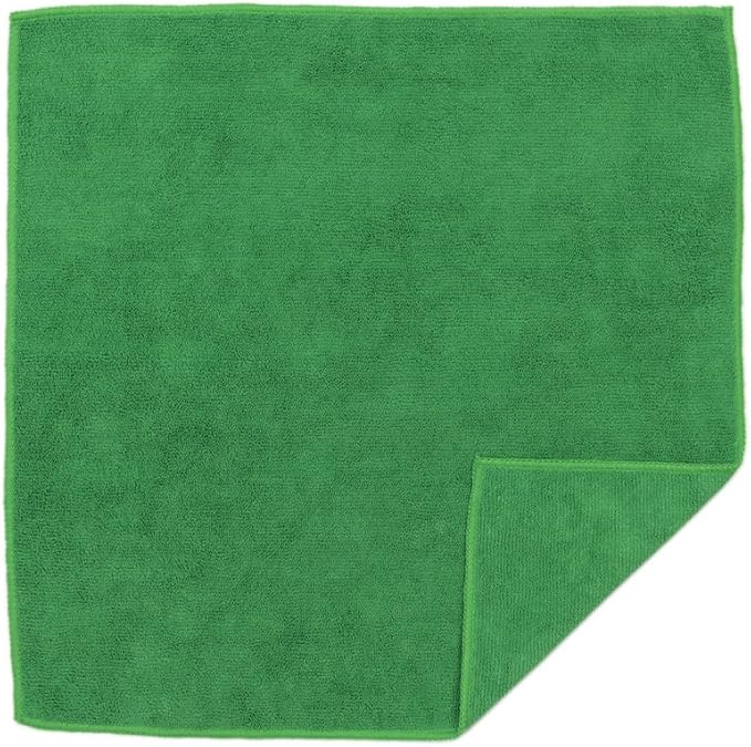 CARCAREZ Premium Microfiber Detailing Towels, 340 GSM Lint Free Car Buffing Waxing Polishing Drying Towels (6, Green, 16x16 Inch)