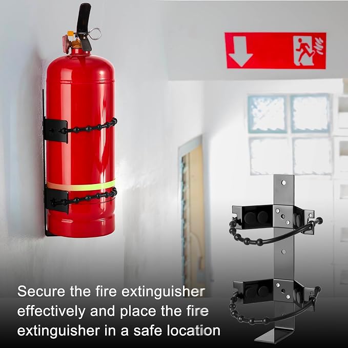 RattanView 2 Pcs Fire Extinguisher Mount Bracket Adjustable, Supports up to 10 lb, Heavy-Duty and Easy Installation, Ideal for Home, Truck, RV, Boat, Commercial Use, Secure and Durable Holder