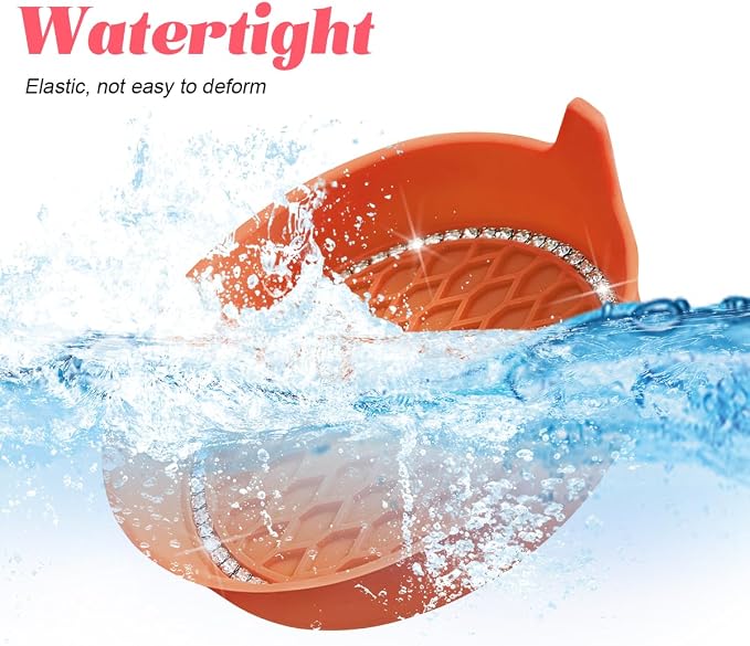 4PCS Bling Car Cup Holder Coaster, Crystal Rhinestone Insert Dustproof Non-Slip Drink Cup Mat, Diamond Shockproof Auto Interior Water Bottle Pad Cushion Coaster, Universal Fit (Orange Red)