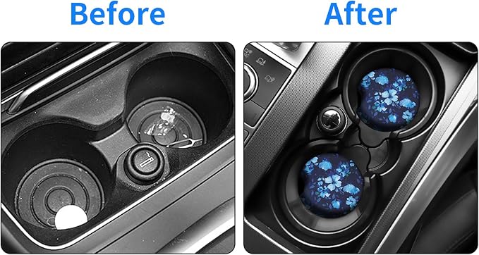 tifanso 2PCS Orchid Non-Slip Car Cup Holder Coasters for Women | Universal Fit for Standard Cup Holders, Easy to Clean & Remove, Adorable Floral Decor, Ideal Gift for Girls & Car Lovers