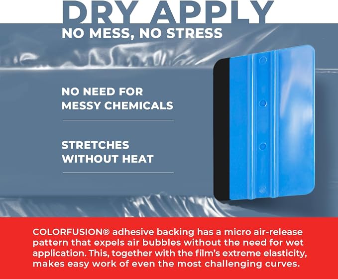 ColorFusion PPF by VViViD, Gloss China Blue Dry Apply PPF Vinyl Car Wrap Roll 6ft x 5ft