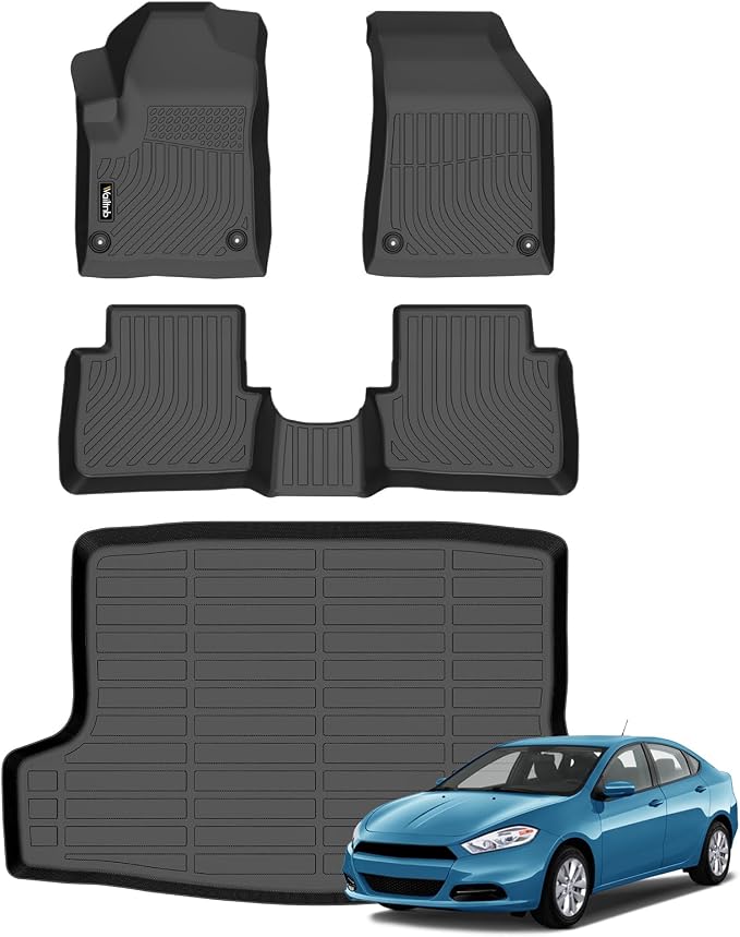Wailtnb-Mats for Dodge Dart 2013-2016 Floor Mat Cargo Liner All Weather Floor Liner Car Mat for Dodge Dart Custom Fit Automotive Full Set Accessories