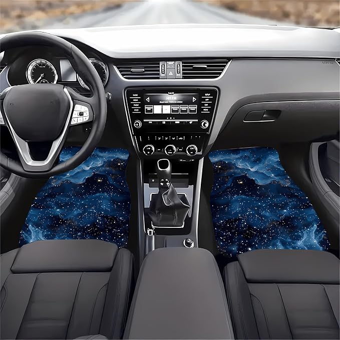 Universal Fit Car Floor Mats Set of 4Pcs, The Dazzling Milky Way All-Weather Front Rear Car Carpet Mats, Non-Slip Car Floor Mat Car Accessories for Automotive Trucks SUV Sedans Vans