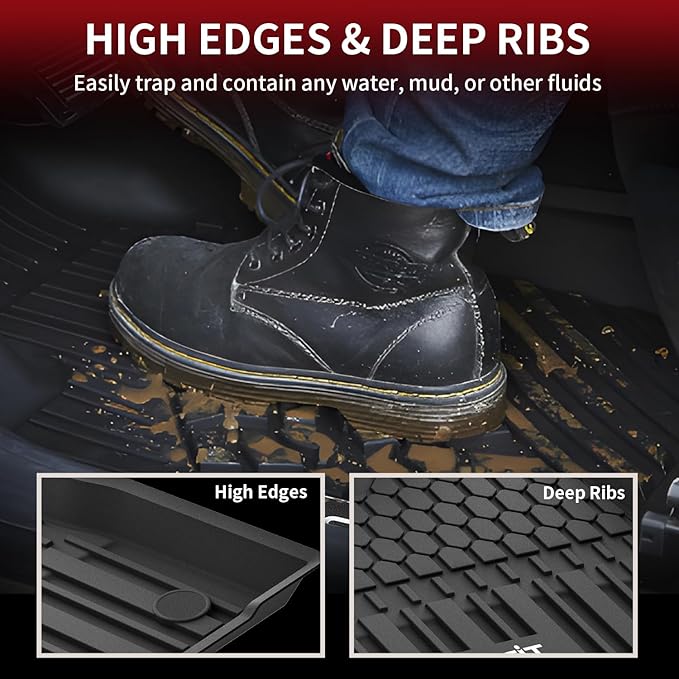 LASFIT Floor Mats & Cargo Liner for Toyota Sienna 8 Seats 2021-2025 2026 All Weather TPE Custom Fit Floor Liner for Sienna LE/XLE Front and Rear Car Mat & Trunk Mat, Black