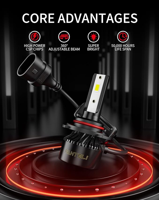 𝖧𝟣𝟣 & 𝟫𝟢𝟢𝟧 Bulbs Combo, 6500K Cool White 68000LM 800% Brightness, Backup 1:1 Size Plug and Play IP68 Waterproof Off Road Fog Lights, Pack of 4