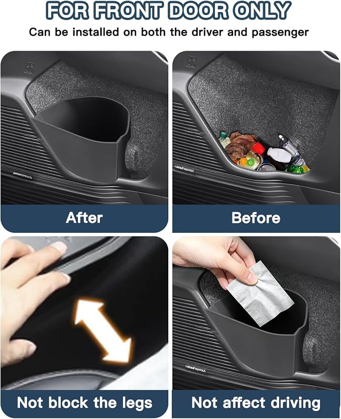 Ruiya Door Trash Can Compatible with 2026 Subaru Outback All Trims Passenger Side Right Door Pocket Silicone Garbage Bin 2026 Outback Accessories Organizer Wastebasket