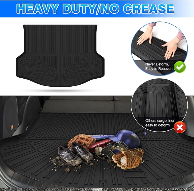 RAV4 Cargo mat - Trunk Mat for Toyota RAV4 2013-2018(Only Gas) | All Weather Trunk Mat for RAV4 Accessories, Heavy Duty Rubber Mats, Car Accessories