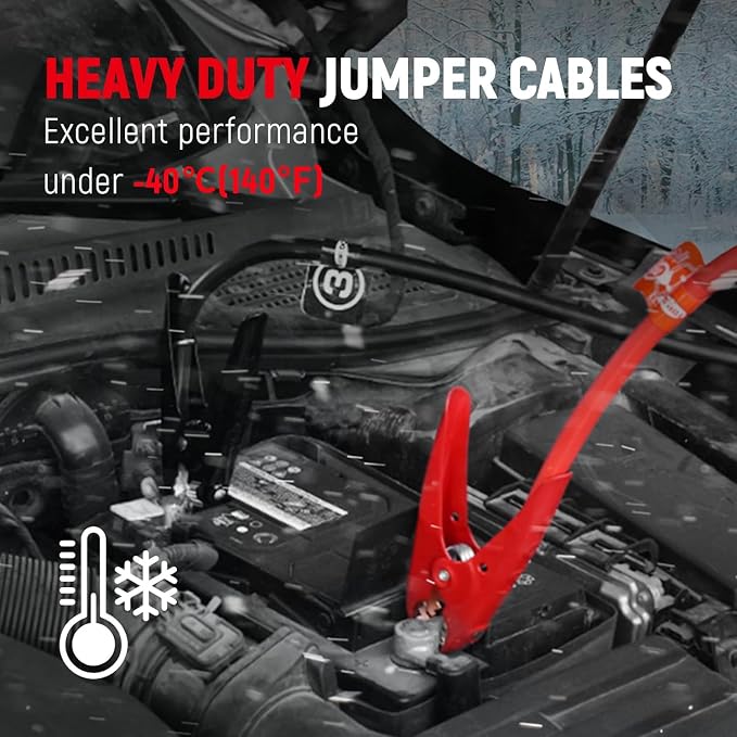 TOPDC 1 Gauge 25 Feet Jumper Cables for Car, SUV and Trucks Battery, Heavy Duty Automotive Booster Cables for Jump Starting Dead or Weak Batteries with Carry Bag, (TD-P0125)