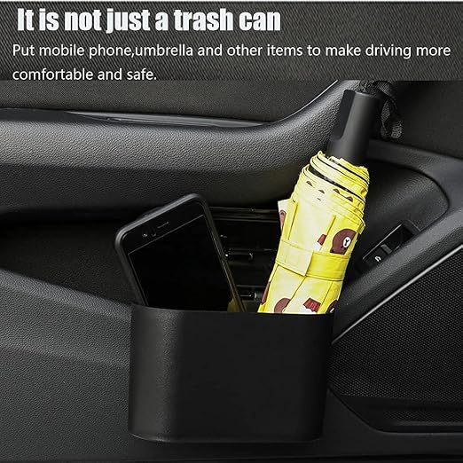 Car Trash can, mini Trunk Push Hanging Portable car Trash can with 2 Automatic Hooks and Disposable Trash Bags, Suitable for car, Home, Office