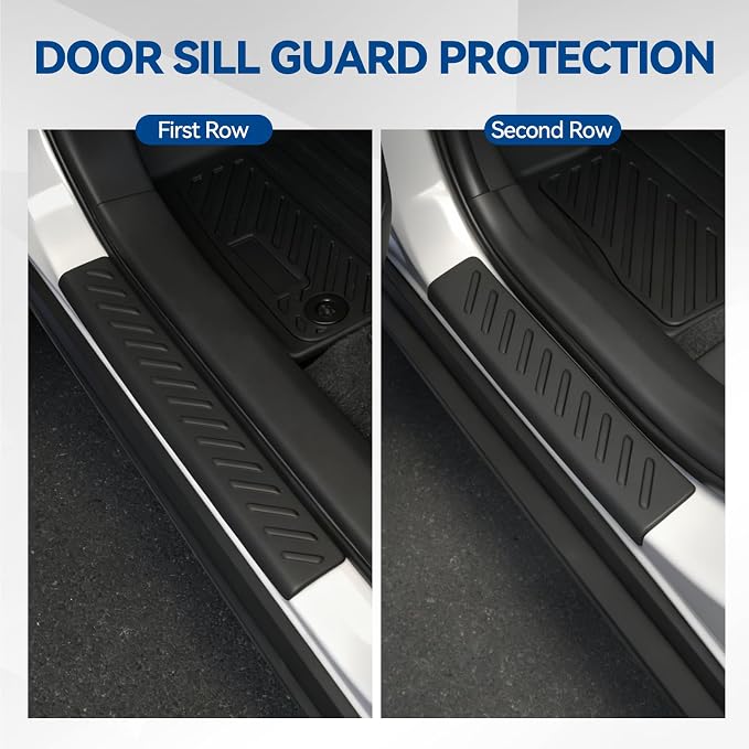 Custom Fit Floor Mats for 2011-2012 Jeep Grand Cherokee, All Weather TPE Floor Liners & Trunk Mat & Backrest Mats & Door Sill Guard, Odorless Full Set Interior Accessories