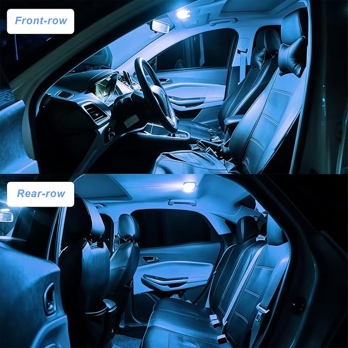 24 PCS Car Interior LED Lights Kit 194 T10 DE3175 578 31mm 41mm LED Bulbs Interior Replacement Bulbs for Car Map License Plate Door Side Marker Dome Light (Ice Blue)