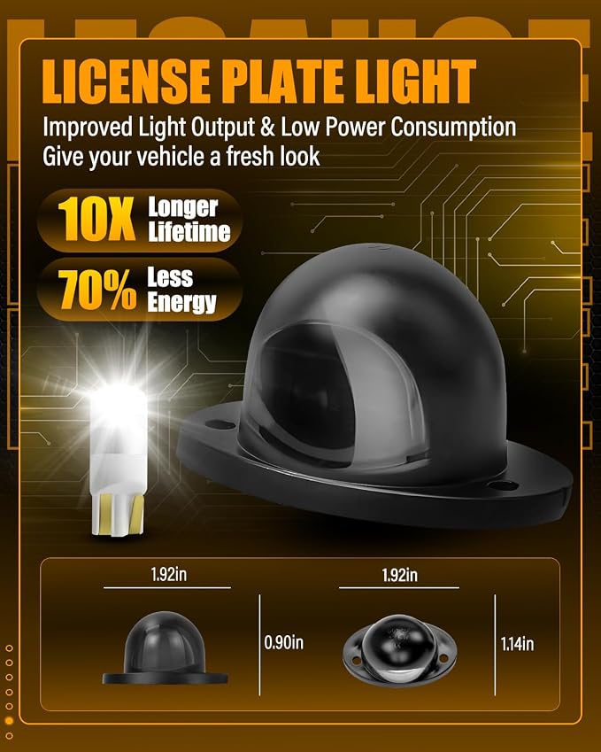 LESAUCE LED License Plate Light Kit for 1994-2001 Dodge Ram 1500 Pickup, 1994-2002 Dodge Ram 2500/3500 Pickup – 6000K White LED, Black Housing, Plug & Play Wiring Harness