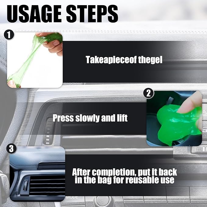 4PCS Car Cleaning Gel, Car Cleaning Supplies, Reusable Car Gel for Cleaning, Auto Detailing Tools Universal Cleaning Putty Gel for Keyboard, Laptop, Air Vents, Dust Crumb Removal