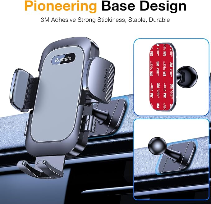 Phone Holders for Your Car Phone Holder Mount【Super Suction】Cell Phone Holder for Car Accessories for Women Men【360° Adjustable】Suction Phone Mount for Car, Shower, Mirror, Window for iPhone Samsung