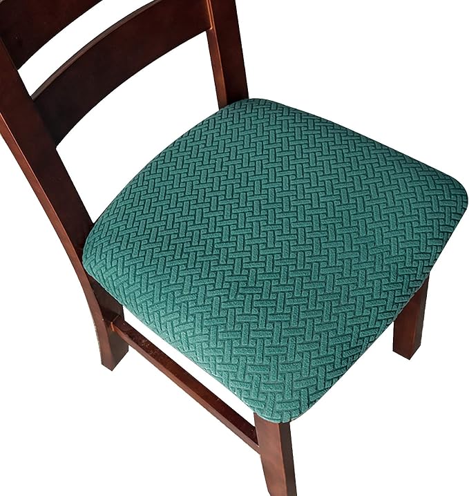 Genina Seat Covers for Dining Room Chair Seat Slipcovers Kitchen Chair Covers (Teal, 6 Pcs)