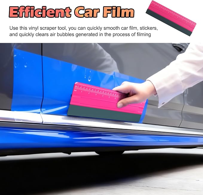 2-in-1 Vinyl Squeegee Tool with Ruler,Soft Felt Squeegee for Vinyl as Wallpaper Smoothing Tool,Vinyls Wrap Squeegees Wallpaper Tools for Cars Window Tint,PPF Application (25cm)