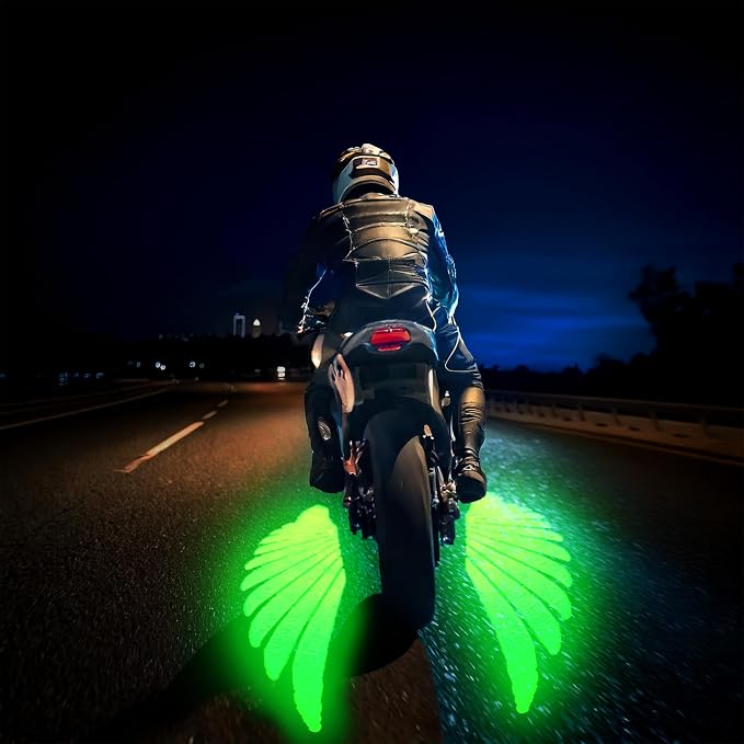 Eagle Wing Projection LED Lights for Motorcycles or Cars 12 Volt a 5-ft Wing on the Road