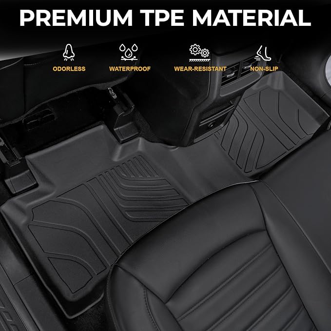 Floor Mats for Ford Edge 2015-2026, All Weather Floor Mats Trunk Cargo Liner with Backrest Protectors and Door Sill Guards Accessories, Full Coverage Set
