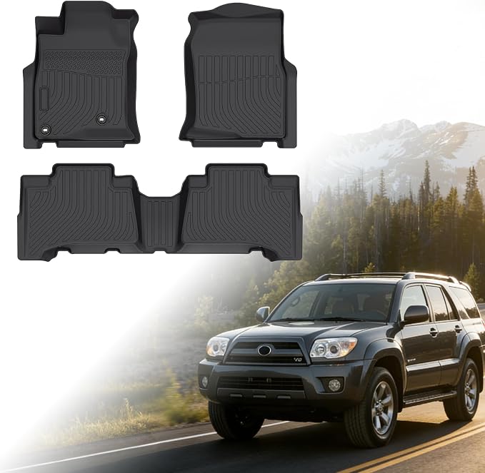 Floor Mats for Toyota 4Runner 2003 2004 2005 2006 2007 2008 2009 | 4th gen 4runner Floor Mats for 4Runner SR5|Limited, TPE Floor Liners Front & Rear Row(FIT for 5&7 Seats)