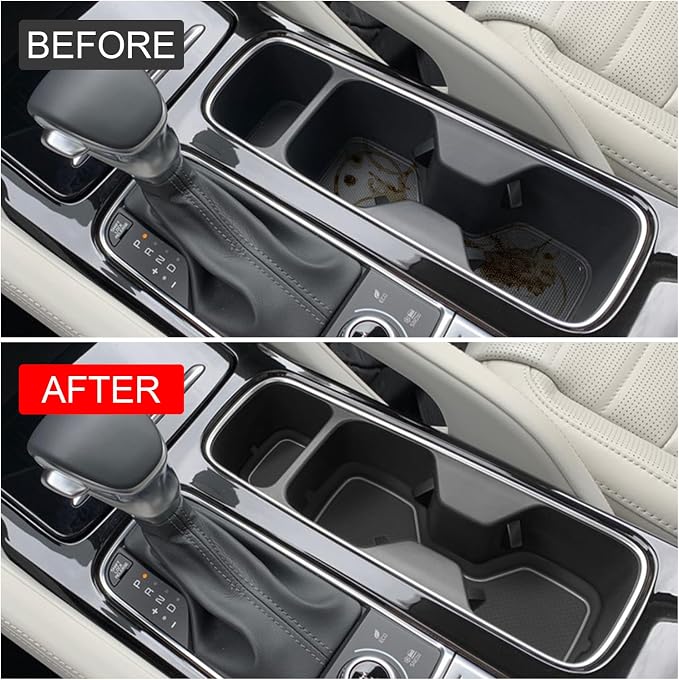 Cup Holder Coaster for Kia Telluride Accessories 2020-2022 2023 2024 2025 | 3D Silicone Cup Holder Insert Mat, Non-slip Center Console Pad, Car Interior Accessories Decoration, Gray Trim, 6pcs Kit
