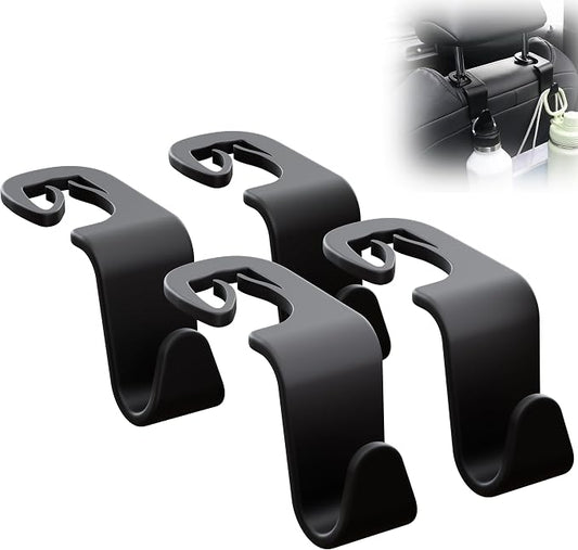 SodaRide Car Seat Headrest Hook 4 Pack,Purse Holder Hook for Car Organizers and Storage,Car Organization Accessories for Women Road Trip Essentials,Long